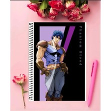 Rollas Store Jojo’s Bizarre Advanture Anime Defter   Özel Tasarım A4 Boyutu 21*29 cm Telli Çizgili