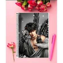 Ayaşlı Kırtasiye Bts Defter   Özel Tasarım A4 Boyutu Telli Çizgili Defter 21*29 cm