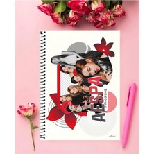 Rollas Store Aespa Kpop Defter   Özel Tasarım A4 Boyutu 21*29 cm Telli Kareli defter