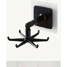Grand Concept Store Çok Amaçlı Mutfak Banyo 6 Kancalı 360 Derece Dönen Yapışkanlı Askı