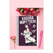 Kagura Mikazuchi Anime Defter   Özel Tasarım A4 Boyutu Telli Çizgisiz Defter 21*29 cm