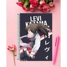 Levi Kazama Anime Defter   Özel Tasarım A4 Boyutu 21*29 cm Telli Çizgili defter