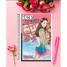Black Pink Defter   Özel Tasarım A4 Boyutu Telli Çizgili Defter 21*29 cm
