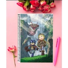 Rollas Store Made In Abyss (Made In Abyss ) Anime Defter   Özel Tasarım A4 Boyutu 21*29 cm Telli Kareli