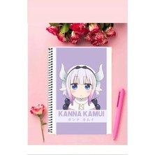 Rollas Store Kanna Kamui Anime Defter   Özel Tasarım A4 Boyutu Telli Kareli Defter 21*29 cm