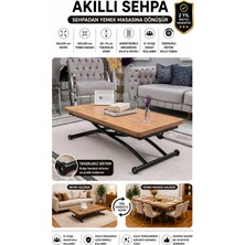 Sehpam Akıllı Akıllı Sehpa Juppo Üst Tabla Mdf Efesçam Oval Köşe Alt Ayak Siyah Dışa K