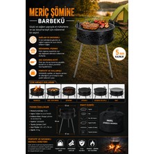 Pozart Meriç Şömine Barbekü Mangal Portatif ve Dayanıklı