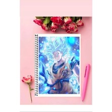 Rollas Store Son Goku Anime Defter   Özel Tasarım A4 Boyutu Telli Çizgili Defter 21*29 cm