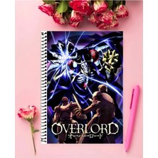 Rollas Store Overlord Anime Defter   Özel Tasarım A4 Boyutu 21*29 cm Telli Çizgili defter