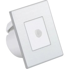 Empressco Koridor Basamak Merdiven Sensörlü Kare Spot Lamba Aydınlatma Metalik Gri Kasa 8cm x 8cm (Beyaz Işık)