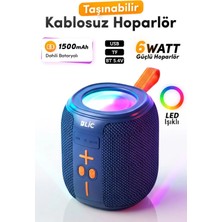 Azurtech Blıc Bls-88 Bluetooth Hoparlör 6W LED Işıklı Taşınabilir Kablosuz Speaker Usb/tf Kart Destekli 1500 Mah