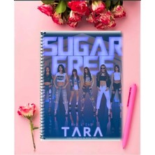 Sistar (Girin.bora.soyou.dasom) Defter   Özel Tasarım A4 Boyutu 21*29 cm Telli Çizgisiz Defter