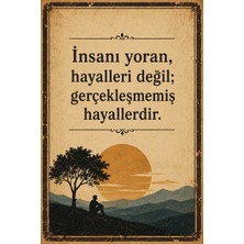 Lucena Retro Edebi Sözlü Mdf Duvar Tablosu Vintage Dekoratif Motivasyon Yazılı Pano 12