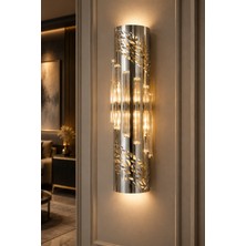Pareys Home Taç Gümüş LED Duvar Apliği Kristal Dekoratif Aplik Pilli Elektrikli Modern Salon Koridor Yatak Odası Aydınlatma