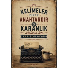 Lucena Retro Edebi Sözlü Metal Tablo Dekoratif Duvar Panosu Vintage Ofis Ev Dekoru 27