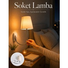 Stylmenplus Soket Lamba Yatak Başı Işığı Ayarlanabilir Boyunlu