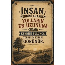 Lucena Retro Edebi Söz Mdf Duvar Tablosu Vintage Dekoratif Motivasyon Yazılı Duvar Panosu 45