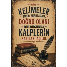 Lucena Retro Edebi Sözlü Mdf Duvar Tablosu Vintage Dekoratif Motivasyon Yazılı Poster 46