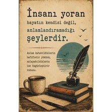 Lucena Retro Edebi Söz Mdf Duvar Tablosu Dekoratif Vintage Motivasyon Yazılı Pano 7