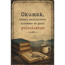 Lucena Retro Edebi Sözlü Mdf Duvar Tablosu Vintage Dekoratif Yazılı Ahşap Duvar Panosu 36