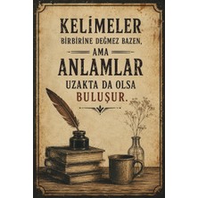 Lucena Retro Edebi Söz Ahşap Mdf Tablo Vintage Dekoratif Duvar Panosu Kitap Temalı 25