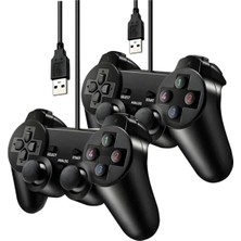 AyrStore Buğz 2 Adet Siyah Bluetooth Bağlantılı Pc Uyumlu Titreşimli Analog Joystick Oyun Kolu