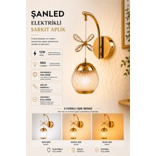 ŞANLED Dekoratif 12W Iç Mekan Bronz Kasa 3 Renkli Işık Modern Duvar Aplik Elektrikli