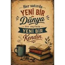 Lucena Retro Edebi Sözlü Mdf Duvar Tablosu Dekoratif Vintage Kitap Temalı Duvar Panosu 18