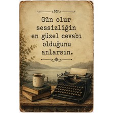 Lucena Retro Edebi Sözlü Mdf Duvar Tablosu Vintage Dekoratif Motivasyon Yazılı Pano 4