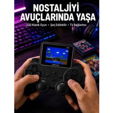 Gees Global Şarjlı Retro Gamepad Oyun Konsolu 520 Oyunlu Tv Çıkışlı El Konsolu