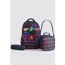 Ççs Kids Premium Okul Çanta Seti 3'lü Ilkokul Ortaokul Sırt Çantası Termal Beslenme Çantası Kalemlik Lacivert 51980