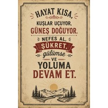 Lucena Retro Motivasyon Sözü Metal Mdf Tablo Vintage Dekoratif Duvar Dekoru Edebi Yazılı 5