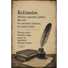 Lucena Retro Edebi Sözlü Mdf Duvar Tablosu Vintage Dekoratif Yazı Panosu 15