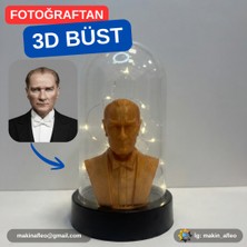 Makinafleo Işıklı Fanuslu Mustafa Kemal Atatürk Büstü (7cm)