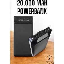 Stylmenplus 20.000 Mah LED Işıklı LCD Ekran USB Girişli Type-C Lightning Powerbank Yeni Nesil