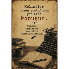 Lucena Retro Edebi Söz Ahşap Mdf Tablo Vintage Dekoratif Duvar Panosu 24