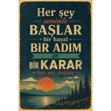 Lucena Retro Edebi Sözlü Mdf Duvar Tablosu Dekoratif Motivasyon Yazılı Vintage Poster 41