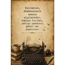 Lucena Retro Edebi Sözlü Mdf Duvar Tablosu Vintage Dekoratif Motivasyon Yazılı Tablo 3