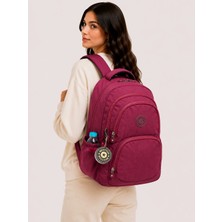 Krinkıl Su Geçirmez Kumaş Bordo Okul ve Sırt Çantası 2100