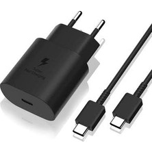 Samsung Uyumlu 25W Adaptör ve Type-C To Type-C Kablo Şarj Seti