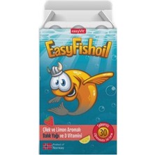 Easyfishoil Çocuk Çilek ve Limon Aromalı 30 Çiğneme Tableti
