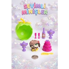 Farbu Oyuncak Sevimli Minişler Işıklı Elma Yuvalı Pet Shop Oyun Seti Kaleme Takılabilir Köpek Figürlü ve Aksesuarlı Çocuk Oyuncağı