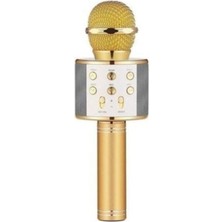 AyrStore Buğz Bluetooth Bağlantılı Altın Renkli Dahili Hoparlörlü Karaoke Mikrofon 2 Yıl Garantili