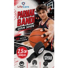 Life Care Kendine Yapışan Bandaj 2,5 cm x 4,5 M Siyah Parmak Bandı