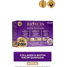 Bioxcin Collagen & Biotin Hacim Şampuanı 300 ml - 3'lü Paket