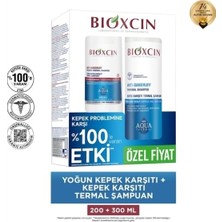 Bioxcin Aqua Kepek Karşıtı Termal Şampuan 300 ml + Yoğun Kepek Karşıtı Termal Şampuan 200 ml