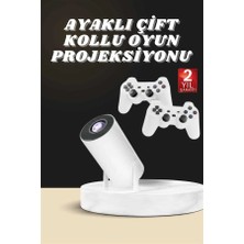 Ruhes Projeksiyon Cihazı Video Oyun Konsolu Projektör Taşınabilir Ayaklı Çift Kollu 4K Çözünürl�