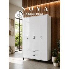 Cozibo Nova 4 Kapılı 2 Çekmeceli Dolap, Gardrop