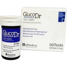 Gluco Dr Super Sensor Şeker Ölçüm Stribi 50'li