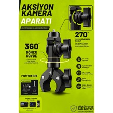 Motobros Motosiklet Aksiyon Kamera Tutucu 360° Ayarlanabilir Yg-1 Motosiklet DJI-İNSTA360-GOPRO Aksiyon Kamera Destek Aparatı